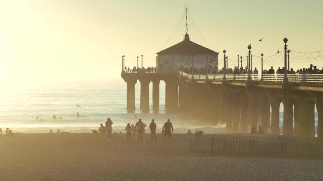 coucher de soleil sur Santa Monica