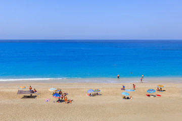 Fototapeta na wymiar Milos beach on Lefkada island, Greece
