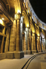 Building on Republic Square at night. Until 2016 this building housed the Ministry of Foreign Affairs of Armenia.