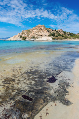Beautiful beach of Mikri Vigla on Naxos island located 18 kilometres away from the capital. Cyclades, Greece
