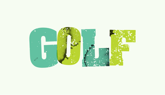 Golf Concept Stamped Word Art Illustration