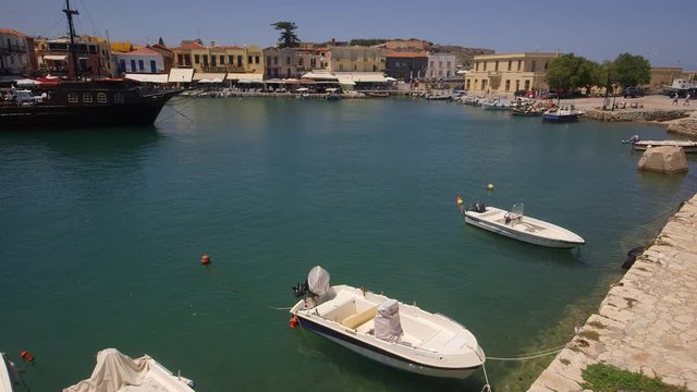 Speed Boats & Harbour Buildings; Rethymnon & Pantanassa; Rethymnon, Crete, Greece