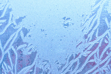 Natural picture of nature in winter. Frozen abstract background with ice texture