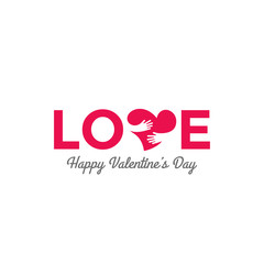Love text Lettering vector design. Happy Valentines Day