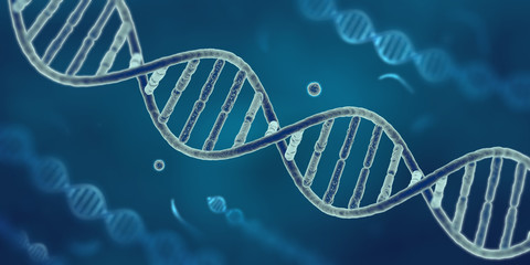 Blue DNA helix