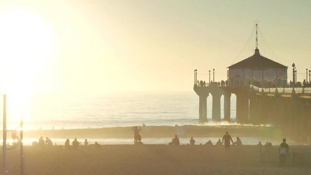 coucher de soleil sur Santa Monica(Los Angeles)