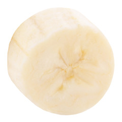 One freshly slice banana isolated on white