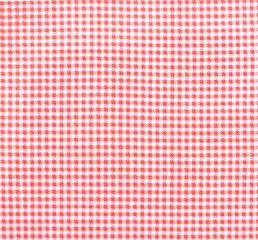 Tablecloth checkered red and white texture background, high detailed