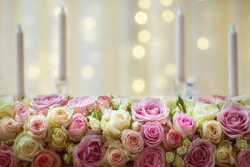 luxury floral arrangement for wedding reception, roses flower bouquet