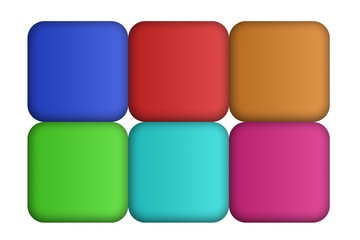 Juguetes infantiles en forma de cubos de colores.