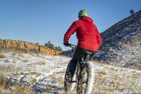 fat bike riding in winter Colorado landscape