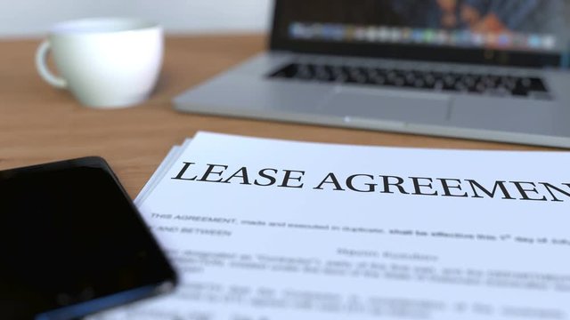 Copy of lease agreement on the desk