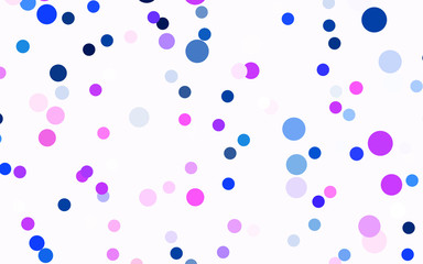 Light Pink, Blue vector pattern of geometric circle shapes.