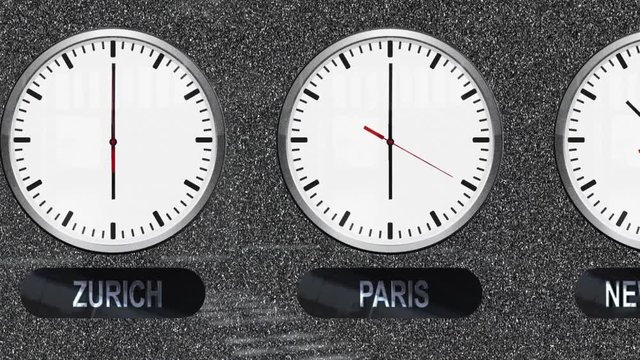 Accurate Different Time Zones Clocks