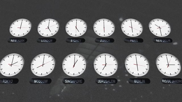 Accurate Clocks with Different Time Zones in Different Cities