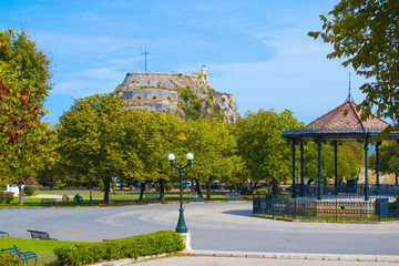 Old fortress of Corfu island, Greece. View from Spianada square