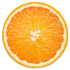 Fotobehang orange slice, clipping path, isolated on white background full depth of field © grey