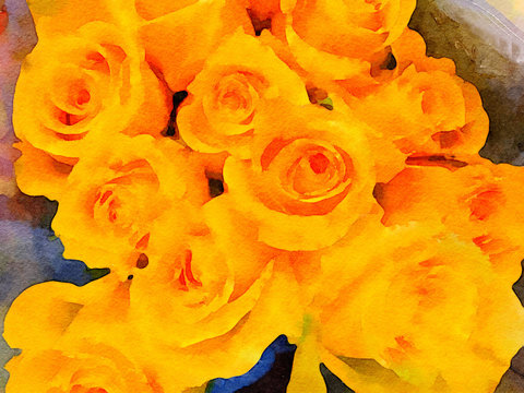A beautiful Bunch Of yellow Roses Bouquet