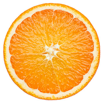 orange slice, clipping path, isolated on white background full depth of field