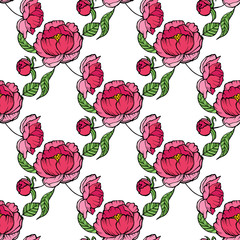 Seamless flower pattern for gift wrap and fabric design. Bright and hand drawn style for you. Vector illustration. Different background.