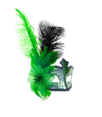 Venetian carnival mask isolated on white background.