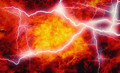 Background of fire. Explosion of energy. (Strength, danger, power concept)