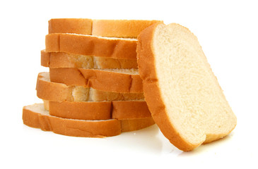 sliced bread isolated on white background