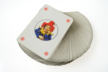 Joker at the top of playing card deck