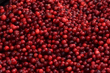 Cranberries in a Pile Closeup Abstract Texture Background