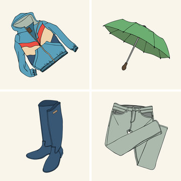 Clothes and accessories. Set 7