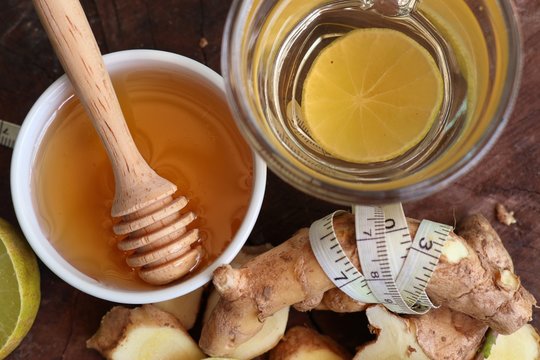 Ginger tea with honey lemon
