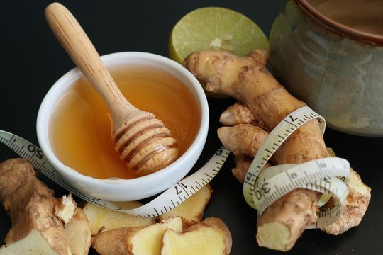 Ginger tea with honey lemon