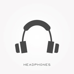 Silhouette icon headphones