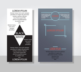 Business flyers and brochures with circle shape graphic elements. Vector template in A4 size.