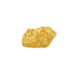 The gold nuggets isolated on white