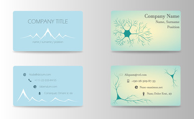 Set of Creative Business Card Print Templates. trending Style Vector Illustration. Stationery Design