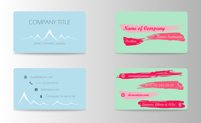 Set of Creative Business Card Print Templates. trending Style Vector Illustration. Stationery Design