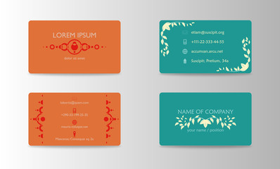 Vector modern creative and trending business card design template in hand made style.
