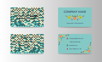 Vector modern creative and trending business card design template in hand made style.