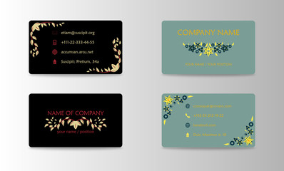 Vector modern creative and trending business card design template in hand made style.