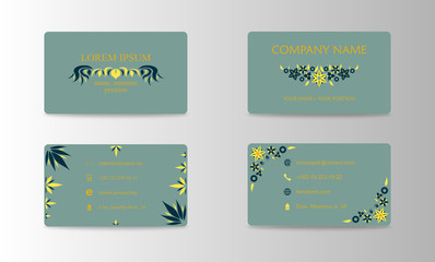 Vector modern creative and trending business card design template in hand made style.