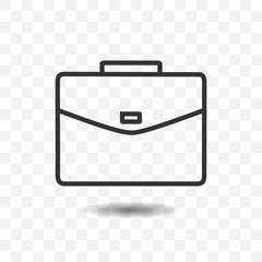 Business bag icon with shadow on transparent background.
