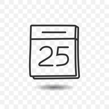 recommend clip art: Calendar icon with shadow on transparent background.