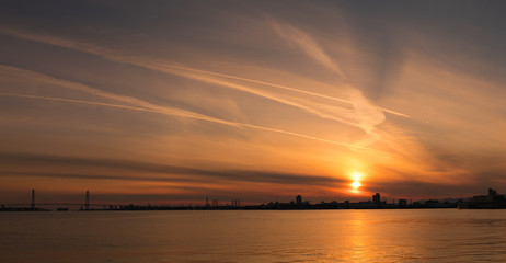 Fototapeta na wymiar Nagoya Port Sunset 