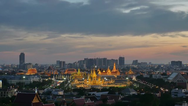 time lapse the Royal funeral pyre for King Bhumibol Adulyadej start to decree to demolish at Sanam Luang Bangkok Thailand.