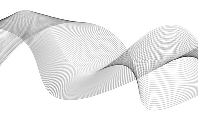 Abstract wave element for design. Digital frequency track equalizer. Stylized line art background. Vector illustration. Wave with lines created using blend tool. Curved wavy line, smooth stripe.