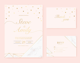 Fototapeta premium Marble wedding card