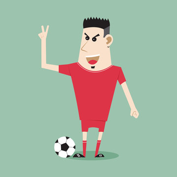 Concept with cartoon play soccer football, Vector Illustration EPS 10.  Stock Vector | Adobe Stock