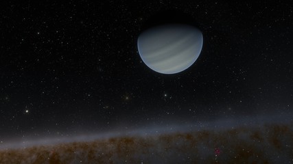Fototapeta na wymiar Extrasolar Kepler Planet Grey Alien World