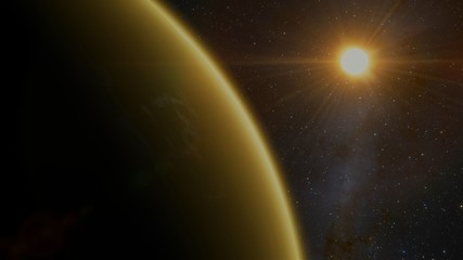 Extrasolar Kepler Planet Orbit Yellow Surface